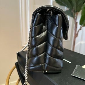 YSL BAG LOULOU BLACK AND SILVER